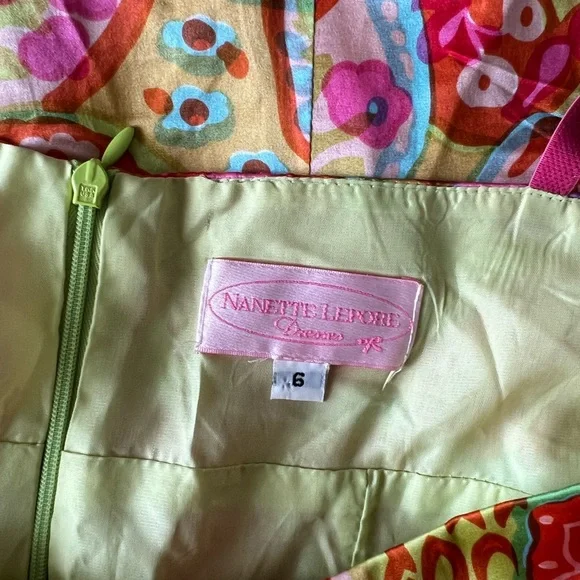 NANETTE LEPORE Y2K Silk Slip Dress SZ 6 - Picture 6 of 6